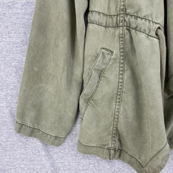 Max Jeans Jacket Women Medium Army Green Military Utility Tencel Drape - Picture 5 of 14
